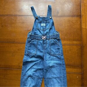 OshKosh B'gosh Light Blue Denim Overalls- waistband with bow size 5T